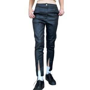 Princess Polly Black Coquette Fall Autumnal School Academia Faux Leather Pants